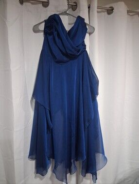 TRUE VINTAGE 80s/90s Victorias Secret Strapless Blue Dress Small